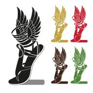 Silhouette Running Shoe with Wings symbol of trade