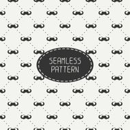 Vector seamless pattern with curly hipster gentleman mustache Background N2