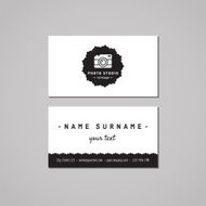 Photo studio business card design concept Logo-badge with photo camera N2