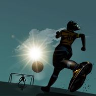 Soccer running with ball