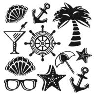 Summer pictograms set Original set of black icons