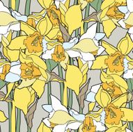 Seamless pattern with narcissus flowers N15