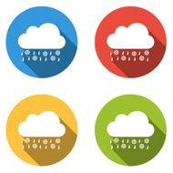 Collection of 4 isolated flat buttons for sleet