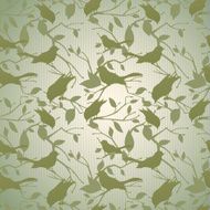 Vintage background with branches and birds N2