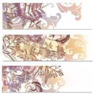 Brochures set with flowers N2