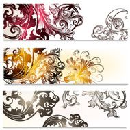 Brochures set with floral ornaments