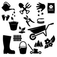 Garden icon set illustration