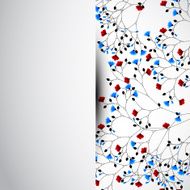 Abstract nature background with red and blue flowers N9