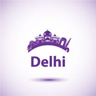 Vector silhouette of Delhi India N2