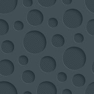 Circles dark seamless vector background with 3D effect N2