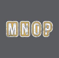 M N O P - Grunge Colorful Retro Type