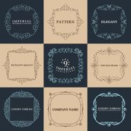 Calligraphic frames set Vector vintage elegant text border