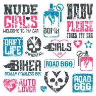 Car and biker culture badges N3