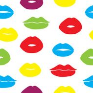 Seamless vector background with female lips N3
