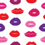 Seamless vector background with female lips N4