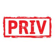 Red vector grunge stamp PRIV