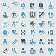 medical iconset blue &amp; sticker