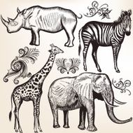 Collection of vector savanna animals
