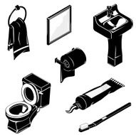 Isometric Bathroom Icon Set