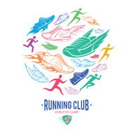 Running Club Label Template Shoes Pattern N2