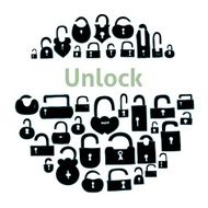 open locks vector illustration
