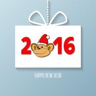 Monkey Vector Symbol of Happy New Year 2016