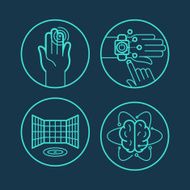 Vector concepts and icons in linear style