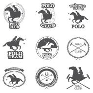 Set of vintage horse polo club labels N3
