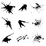 Collection of hand drawn isolated vector blobs splashes