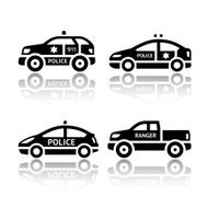 Set of transport icons - Police cars