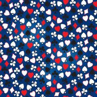 Background blue with card suits