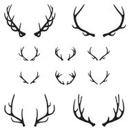 Set of antlers silhouette
