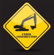 Excavator Work Under Construction Vector Illustration N3