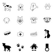 dog icons set vector illustration