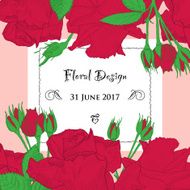 Floral invitation made of frame red roses N2