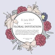Floral background for wedding birthday invitation Vector hand drawn illustration N2