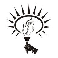 torch of freedom in hand symbol N2