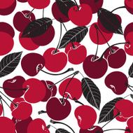 Seamless pattern with cherry on a white background N3