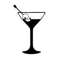Vector Martini Glass with Olives N2