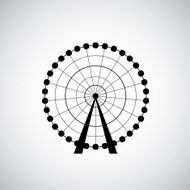 Ferris Wheel from amusement park vector silhouette N2