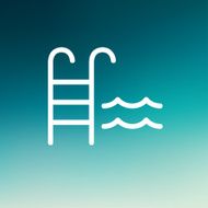 Swimming pool ladder thin line icon N4