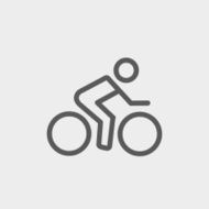 Sport bike and rider thin line icon N3