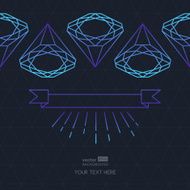 Vector seamless pattern Line diamond stone and ribbon Jewelry illustration N2