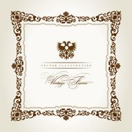 Vector vintage Square frame retro pattern royal