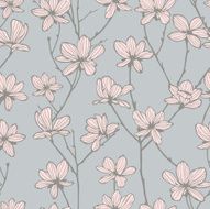 Seamless pattern with flowers lilac N21