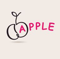 Apple logo Vector logo freehand drawing