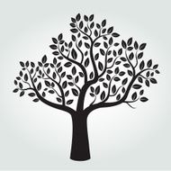 Black vector tree with leafs N2