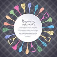 Kitchen accessories ink hand drawn background