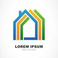 Abstract colorful silhouettes of houses Vector logo icon template