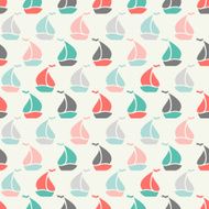 Sailboat shape seamless pattern Vector illustration for marine design N2